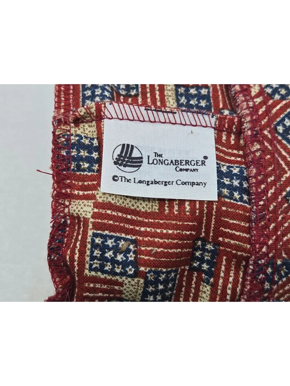 Longaberger 1997 Inaugural Basket Patriotic + Protector, Old Glory Flag Liner